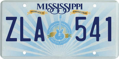 MS license plate ZLA541