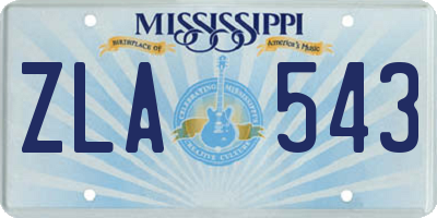 MS license plate ZLA543
