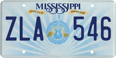 MS license plate ZLA546