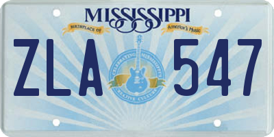MS license plate ZLA547
