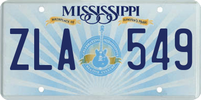 MS license plate ZLA549