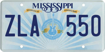 MS license plate ZLA550