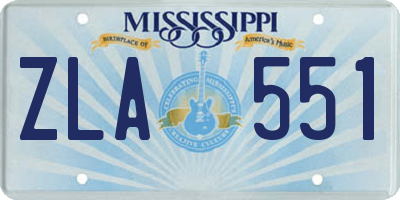 MS license plate ZLA551
