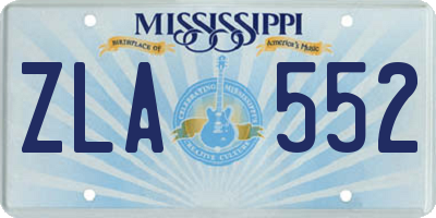 MS license plate ZLA552