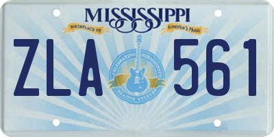 MS license plate ZLA561