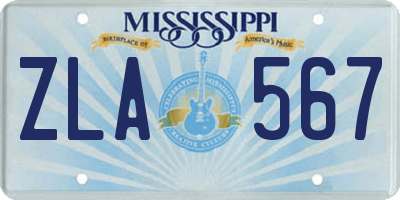 MS license plate ZLA567