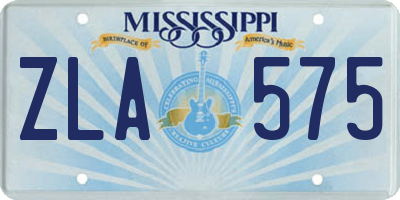 MS license plate ZLA575