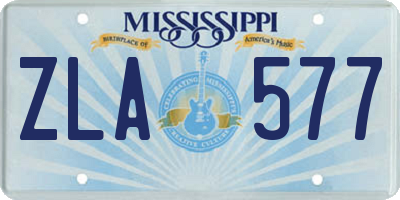 MS license plate ZLA577