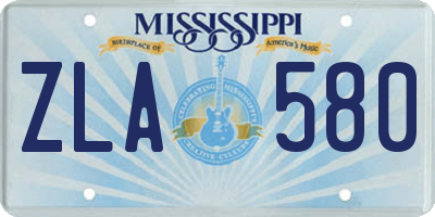 MS license plate ZLA580