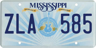 MS license plate ZLA585