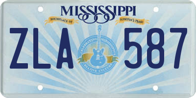 MS license plate ZLA587