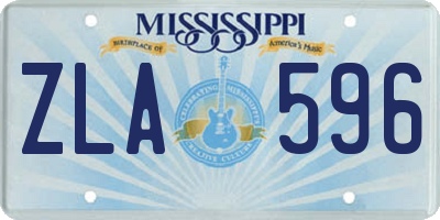 MS license plate ZLA596