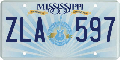 MS license plate ZLA597