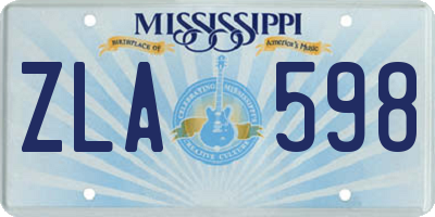 MS license plate ZLA598