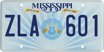MS license plate ZLA601