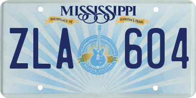 MS license plate ZLA604