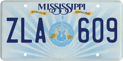 MS license plate ZLA609