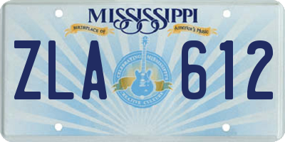 MS license plate ZLA612