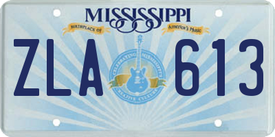 MS license plate ZLA613