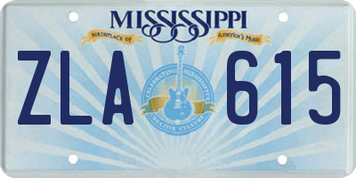 MS license plate ZLA615