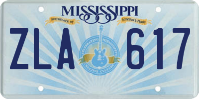 MS license plate ZLA617
