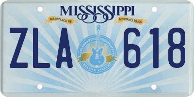 MS license plate ZLA618