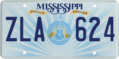 MS license plate ZLA624