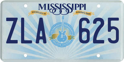 MS license plate ZLA625