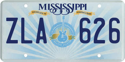 MS license plate ZLA626