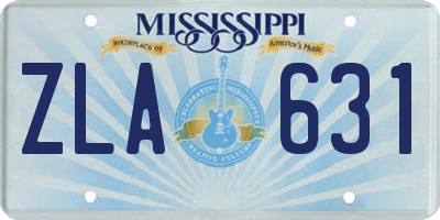 MS license plate ZLA631