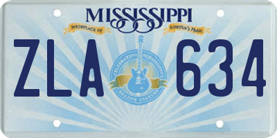 MS license plate ZLA634