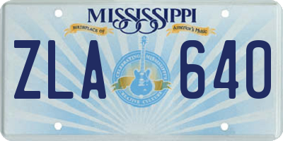 MS license plate ZLA640