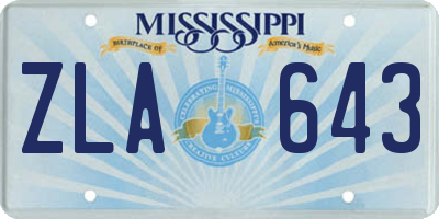 MS license plate ZLA643