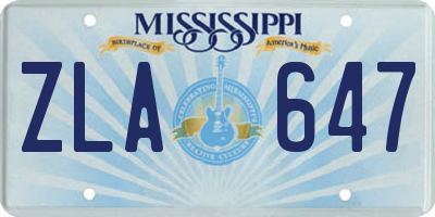 MS license plate ZLA647
