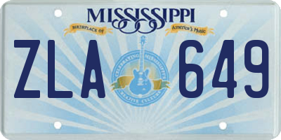 MS license plate ZLA649