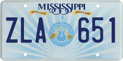 MS license plate ZLA651