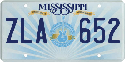 MS license plate ZLA652
