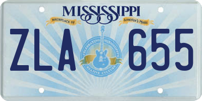 MS license plate ZLA655