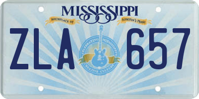 MS license plate ZLA657