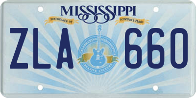 MS license plate ZLA660
