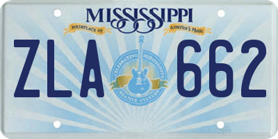 MS license plate ZLA662
