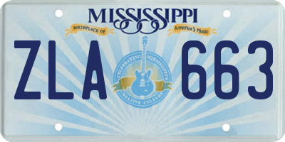 MS license plate ZLA663