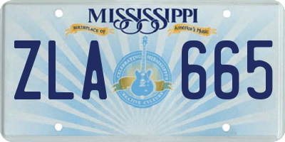 MS license plate ZLA665