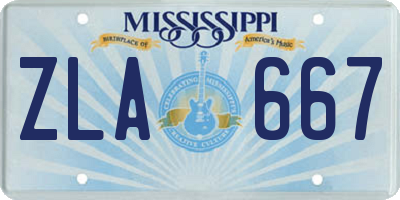 MS license plate ZLA667