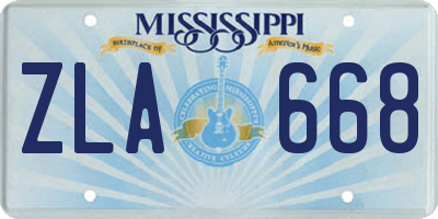 MS license plate ZLA668