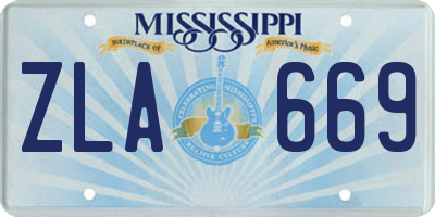 MS license plate ZLA669