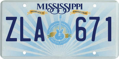 MS license plate ZLA671