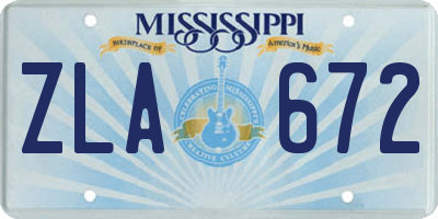 MS license plate ZLA672