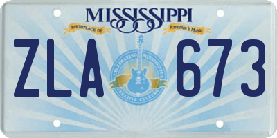 MS license plate ZLA673