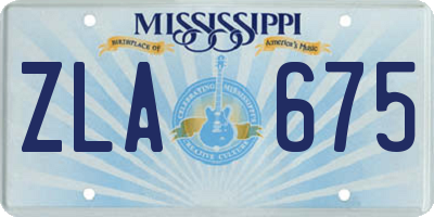 MS license plate ZLA675